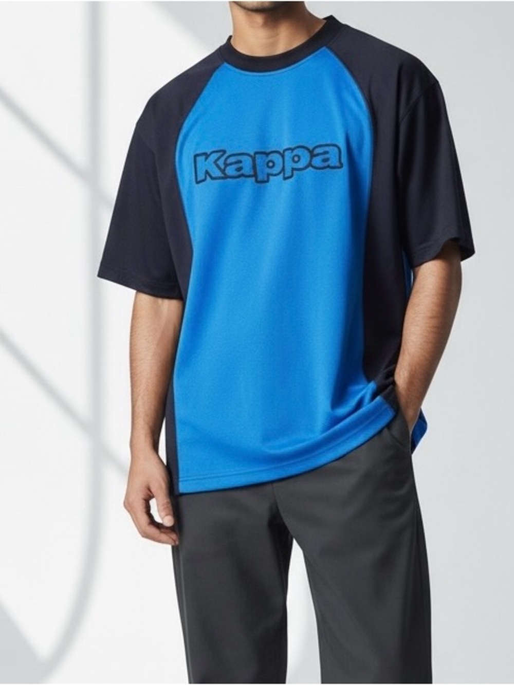 Kappa Retro Blue and Black Short Sleeve Tee